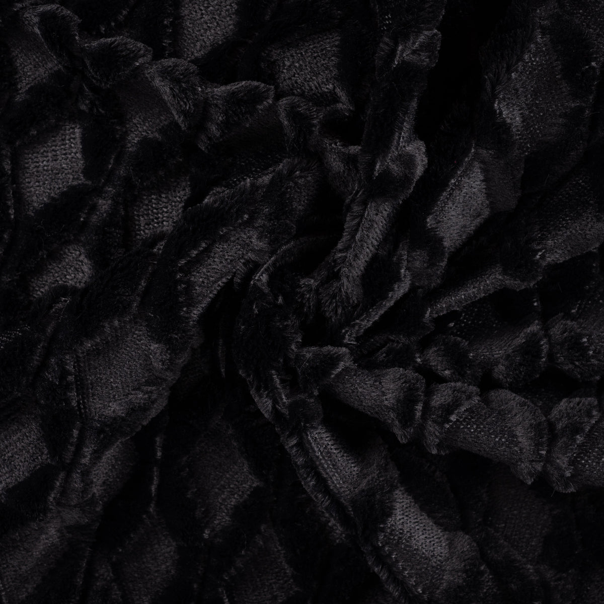 Steppstoff mit Fell Mabel – Schwarz