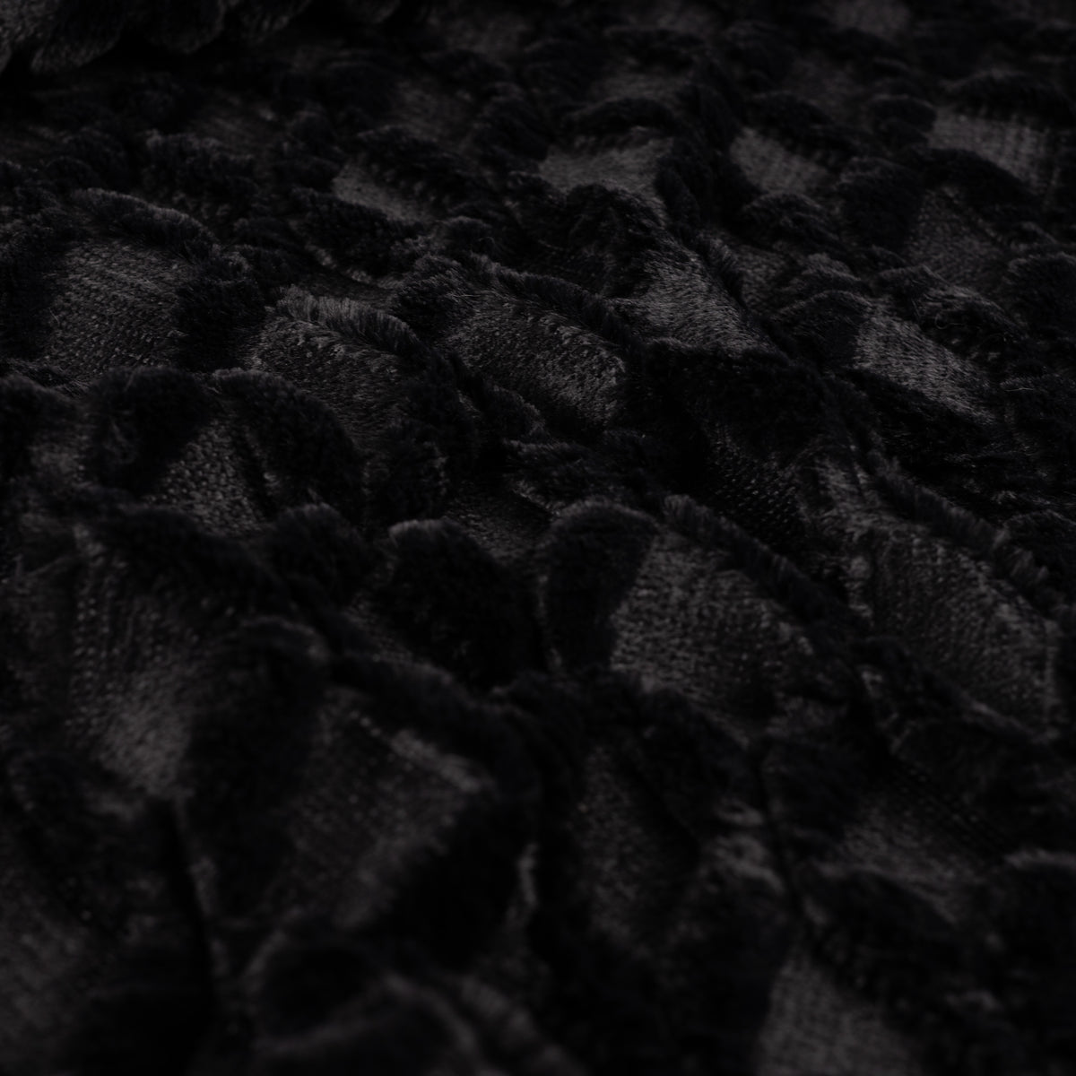 Steppstoff mit Fell Mabel – Schwarz