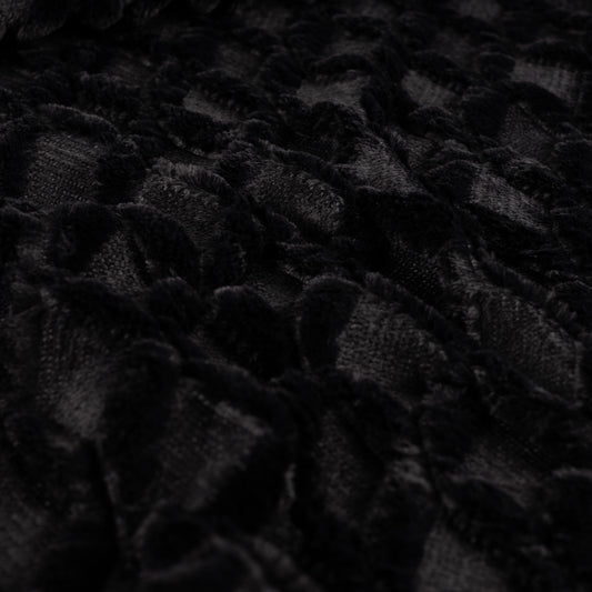 Steppstoff mit Fell Mabel – Schwarz