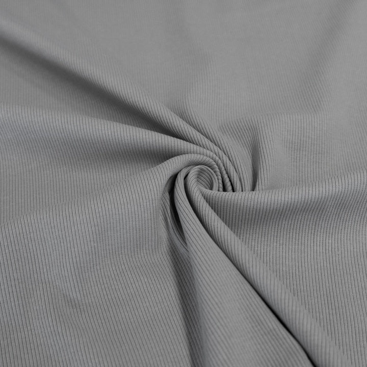 Baumwoll-Rippstrick Stretch – Hellgrau – Toptex Stoff