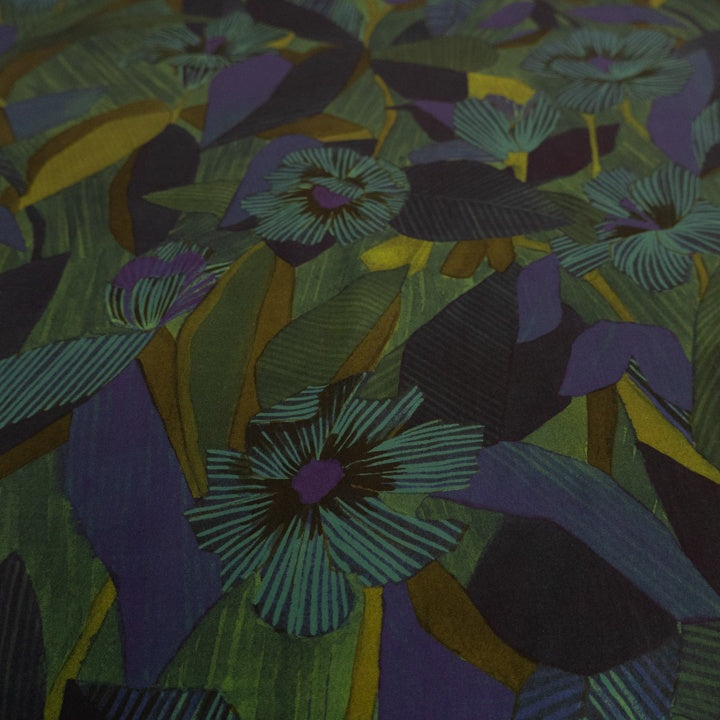 TENCEL™-Webware floral – Blau grün – Toptex Stoff